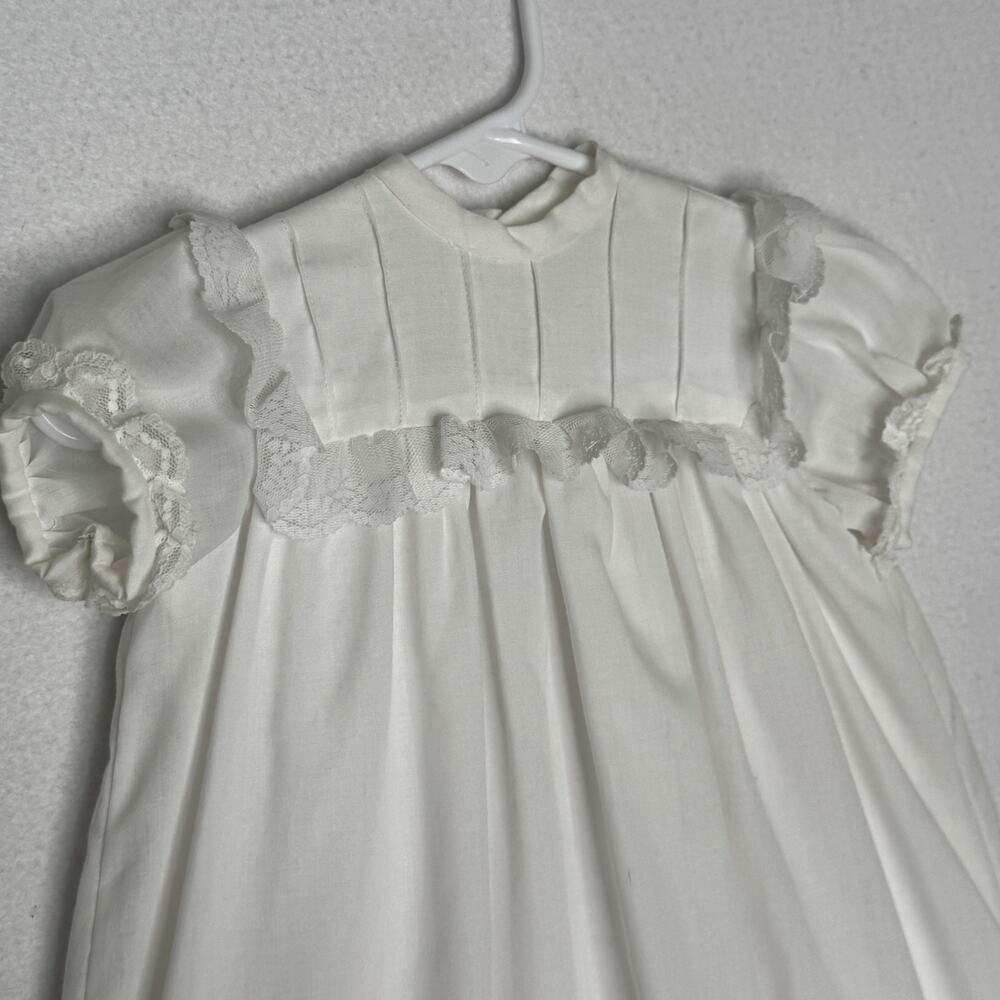 Vintage 1970s Handmade Christening Baptism Gown Lace Heirloom Baby 6-12M - Picture 7 of 15